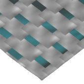 グレーのプレート、四角形の下のシアンの画像 テーブルクロス (アングル)