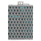 グレーのプレート、四角形の下のシアンの画像 フラスク (裏面)