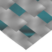 グレーのプレート、四角形の下のシアンの画像 ロングテーブルランナー (コーナー)