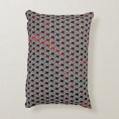 グレーのプレート、長方形の下の赤いイメージ アクセントクッション (裏面(縦))