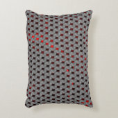 グレーのプレート、長方形の下の赤いイメージ アクセントクッション (正面(垂直))