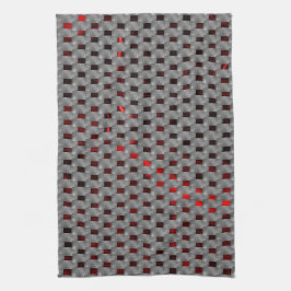 グレーのプレート、長方形の下の赤いイメージ キッチンタオル