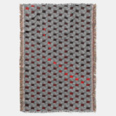 グレーのプレート、長方形の下の赤いイメージ スローブランケット (正面縦)