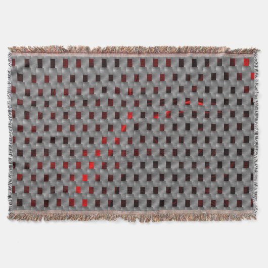グレーのプレート、長方形の下の赤いイメージ スローブランケット (正面)