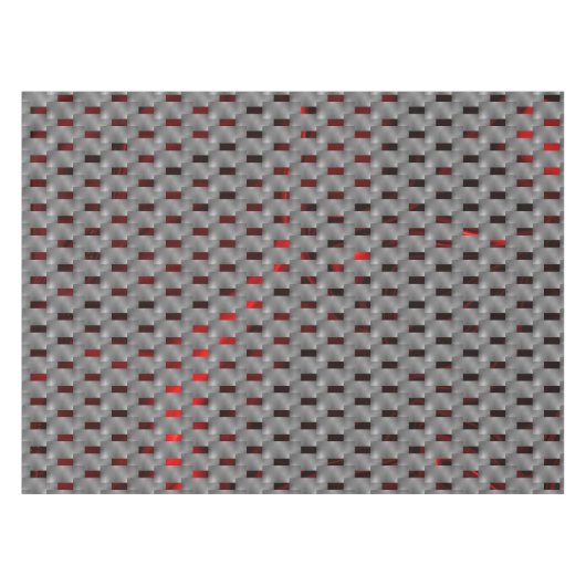 グレーのプレート、長方形の下の赤いイメージ テーブルクロス (正面(横))