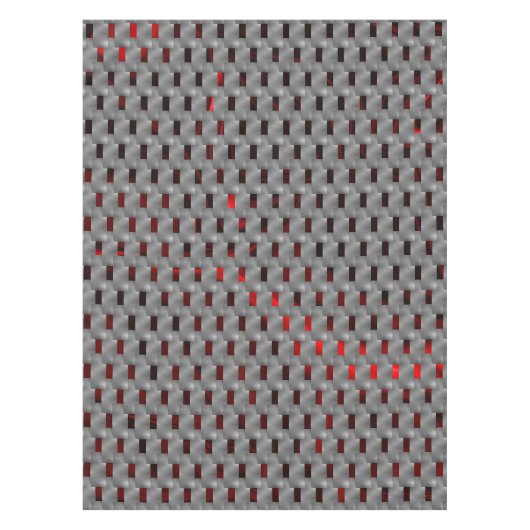 グレーのプレート、長方形の下の赤いイメージ テーブルクロス (正面)