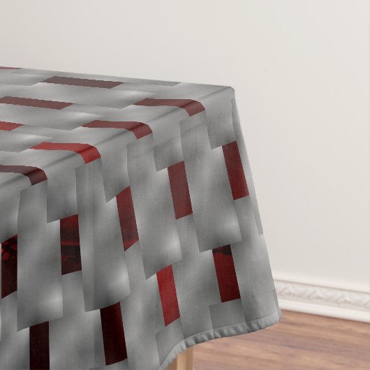 グレーのプレート、長方形の下の赤いイメージ テーブルクロス (インサイチュ)