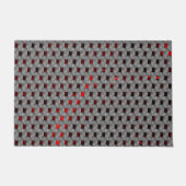 グレーのプレート、長方形の下の赤いイメージ ドアマット (正面)