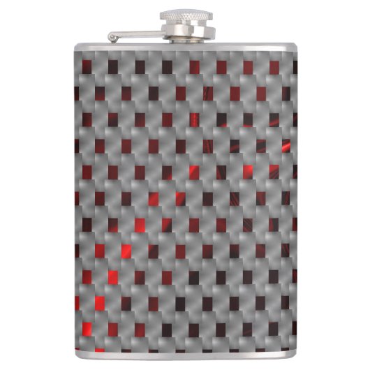 グレーのプレート、長方形の下の赤いイメージ フラスク (正面)