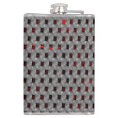 グレーのプレート、長方形の下の赤いイメージ フラスク (裏面)