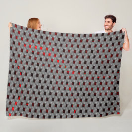 グレーのプレート、長方形の下の赤いイメージ フリースブランケット