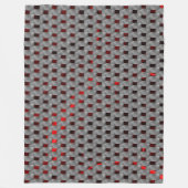 グレーのプレート、長方形の下の赤いイメージ フリースブランケット (正面)