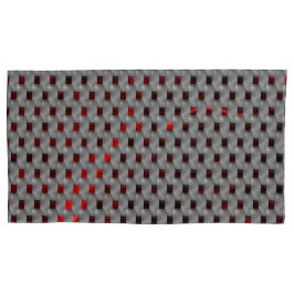 グレーのプレート、長方形の下の赤いイメージ 枕カバー