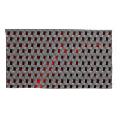 グレーのプレート、長方形の下の赤いイメージ 枕カバー (裏面-右)