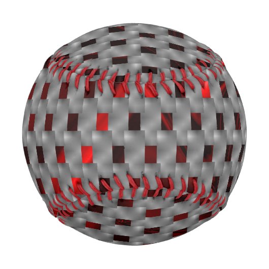 グレーのプレート、長方形の下の赤いイメージ 野球ボール (正面)