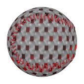 グレーのプレート、長方形の下の赤いイメージ 野球ボール (正面左)