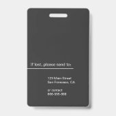 グレーのプロフェッショナル社員の写真IDを削除 バッジ (裏面)