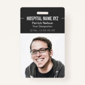 グレーのプロフェッショナル社員の写真IDを削除 バッジ (正面)