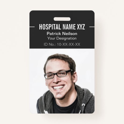 グレーのプロフェッショナル社員の写真IDを削除 バッジ (正面)