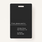 グレーのプロフェッショナル社員の写真IDを削除 バッジ (裏面)