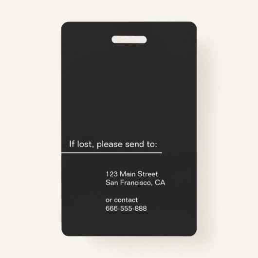 グレーのプロフェッショナル社員の写真IDを削除 バッジ (裏面)