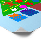 グレーのプードルクリスマス#5ポスター ポスター (角)