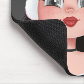 グレーのヘッドフォンを持つ漫画の少女 マウスパッド (コーナー)