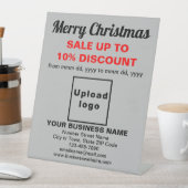 グレーのペデスタルサインにビジネスのクリスマスセール 台座サイン (インサイチュ)