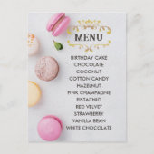 グレーのマカロンエレガントメニューはがき ポストカード (正面)