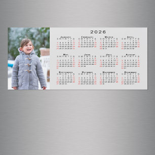 グレーのマグネットに写真2026カレンダーを追加
