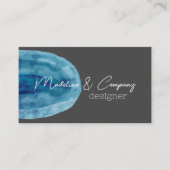 グレーのミニマリストbuの青い水の色のアーモダント 名刺 (正面)