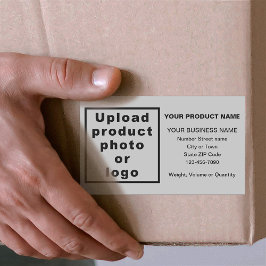 グレーのミニマルビジネス製品情報 長方形シール