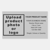 グレーのミニマルビジネス製品情報 長方形シール (正面)