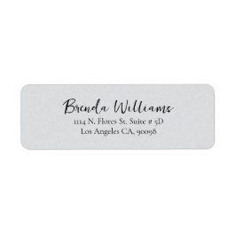 グレーのミニマルLinenテクスチャホワイトスクリプト ラベル