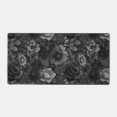 グレーのミュートされたトーンフローラ デスクマット (正面)