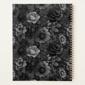 グレーのミュートされたトーンフローラ プランナー手帳 (裏面)