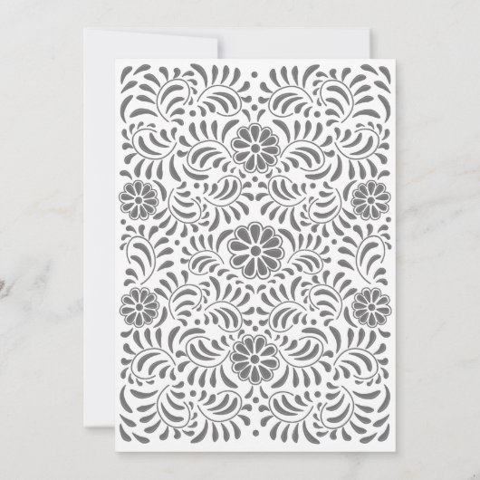 グレーのメキシカンタレヴェラ結婚式招待状 案内状 (裏面)