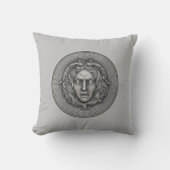 グレーのメデューサ クッション (正面)