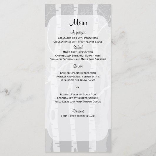 グレーのメニュー結婚の冬の木 メニュー (正面)