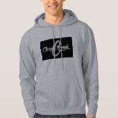 グレーのメンズフード付きスウェットシャツ パーカ (正面)