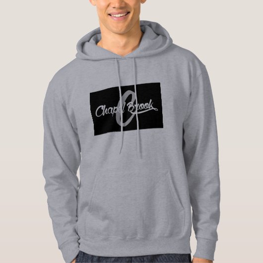 グレーのメンズフード付きスウェットシャツ パーカ (正面)