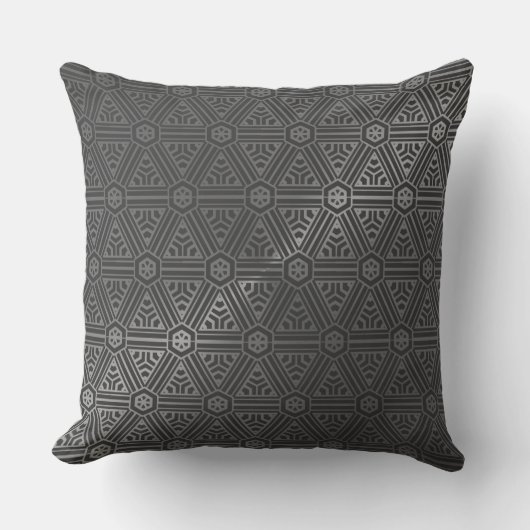 グレーのモダン幾何学的パターン クッション (正面)