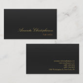 グレーのモダン背景スクリプト美容師 名刺 (正面/裏面)