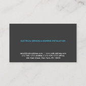 グレーのモダン電気技師ロゴ名刺 名刺 (裏面)