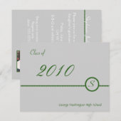 グレーのモノグラム写真招待状 招待状 (正面/裏面)