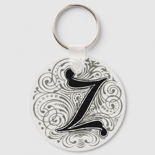 グレーのモノグラム'Z' - Keychain キーホルダー (正面)