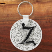 グレーのモノグラム'Z' - Keychain キーホルダー (正面)
