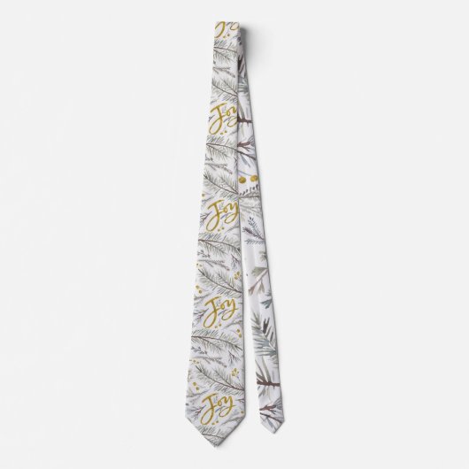 グレーのモミの小枝 ネクタイ (正面)