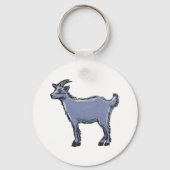 グレーのヤギのスケッチ キーホルダー (正面)