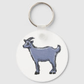 グレーのヤギのスケッチ キーホルダー (裏面)